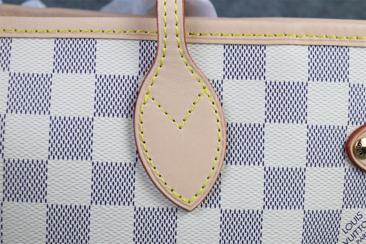 NEVERFULL DAMIER AZUR MM ROSE BALLERINE LINING