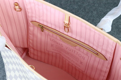 NEVERFULL DAMIER AZUR MM ROSE BALLERINE LINING