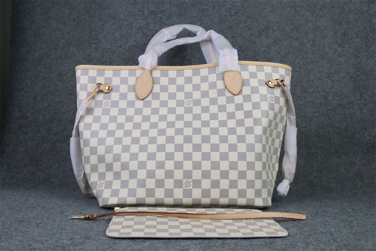 NEVERFULL DAMIER AZUR MM ROSE BALLERINE LINING