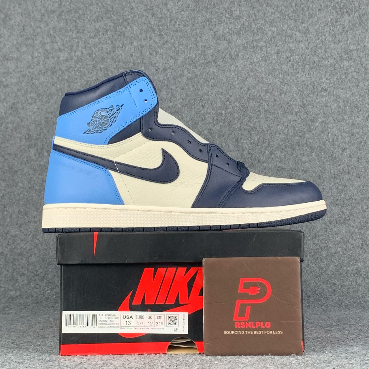 Jordan 1 Retro Hoog Obsidiaan UNC