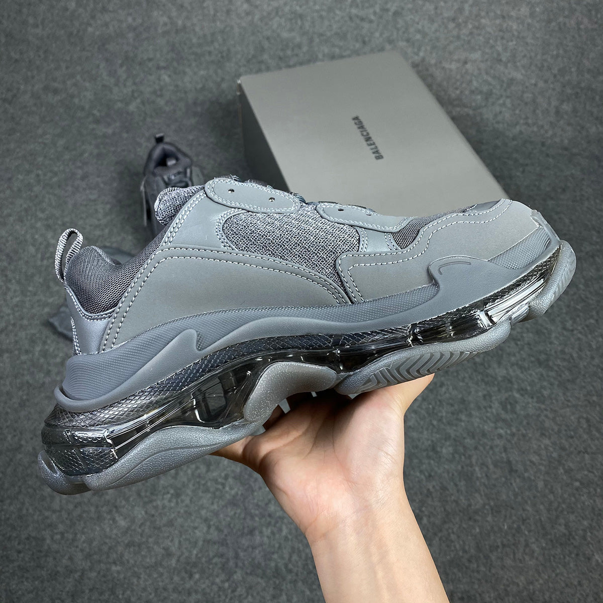 Triple S Sneaker 'Clear Sole - Dark Grey'