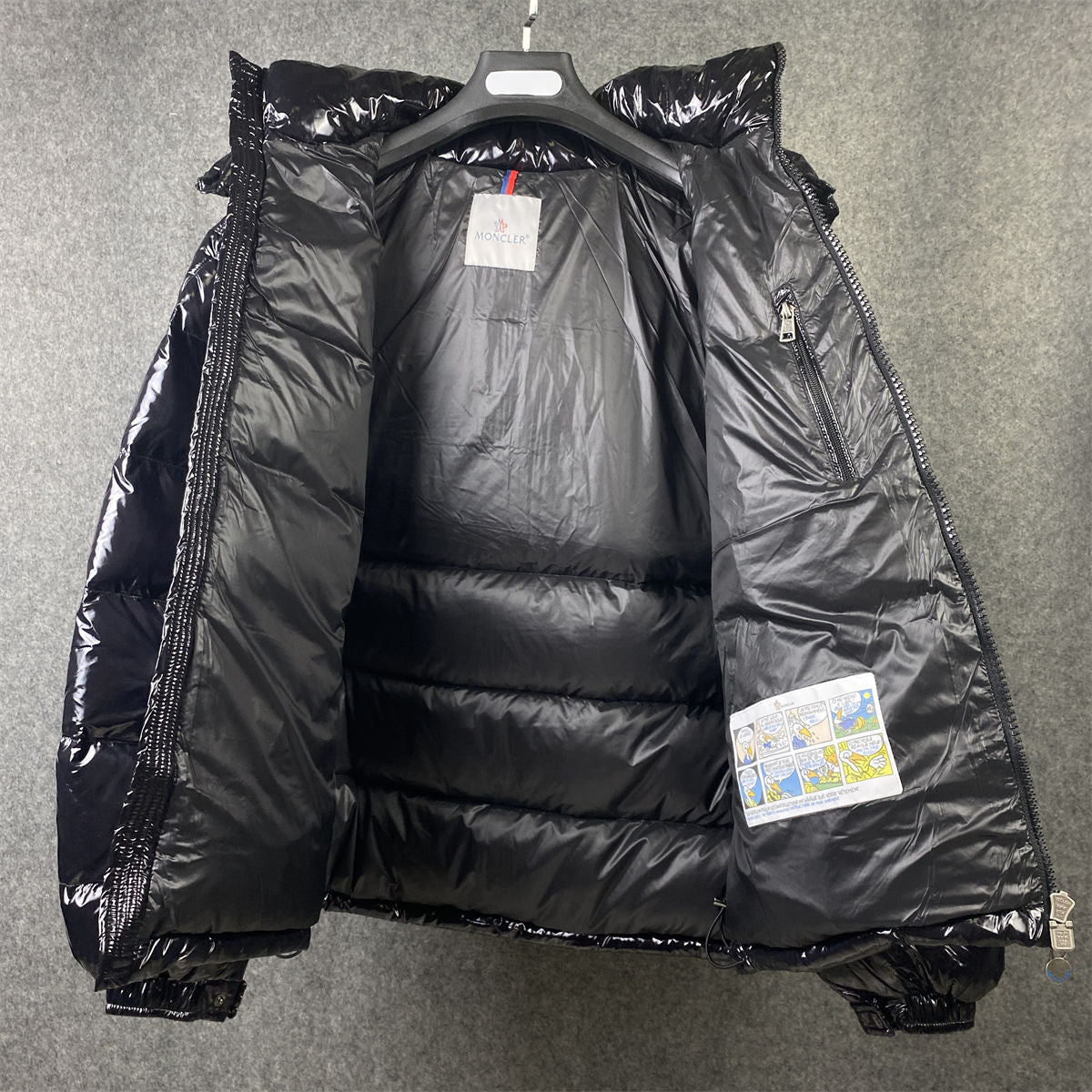 Moncler Bady Hooded Shiny Full Zip Jacket 'Black'