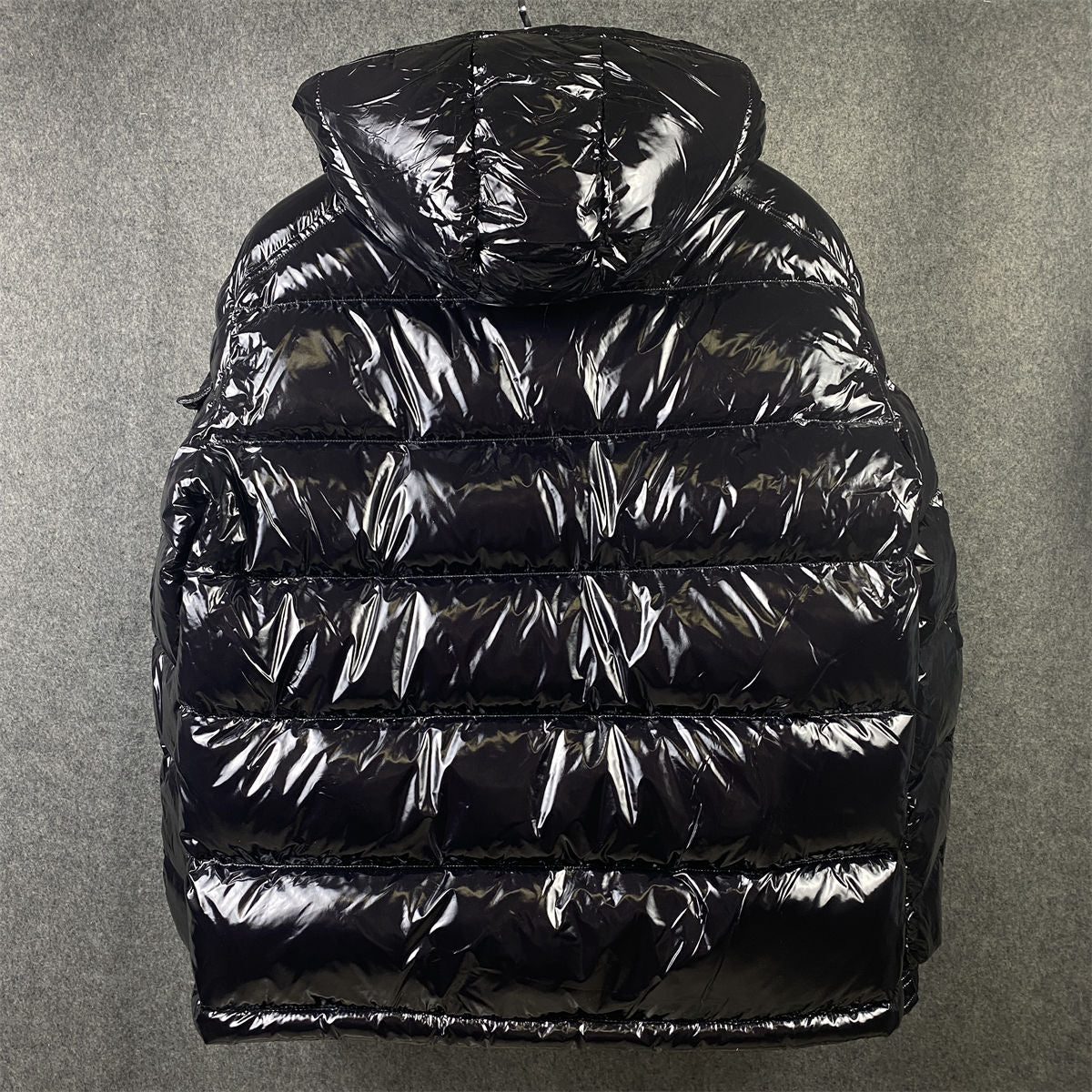 Moncler Bady Hooded Shiny Full Zip Jacket 'Black'