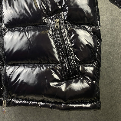 Moncler Bady Hooded Shiny Full Zip Jacket 'Black'