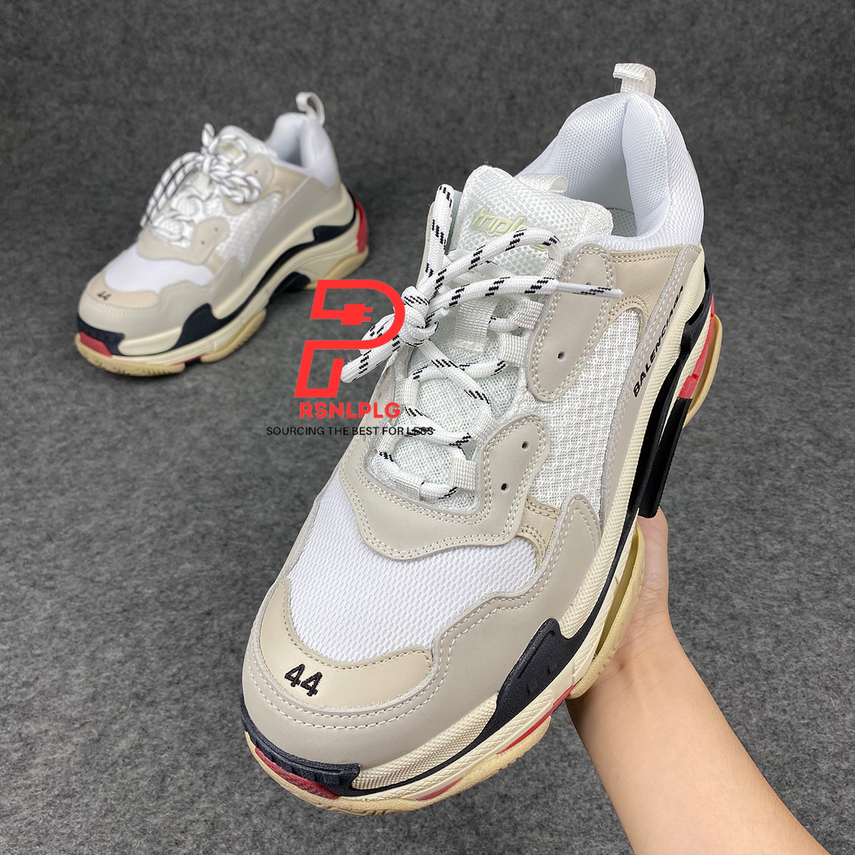 Triple S Sneaker 'White Black Red'