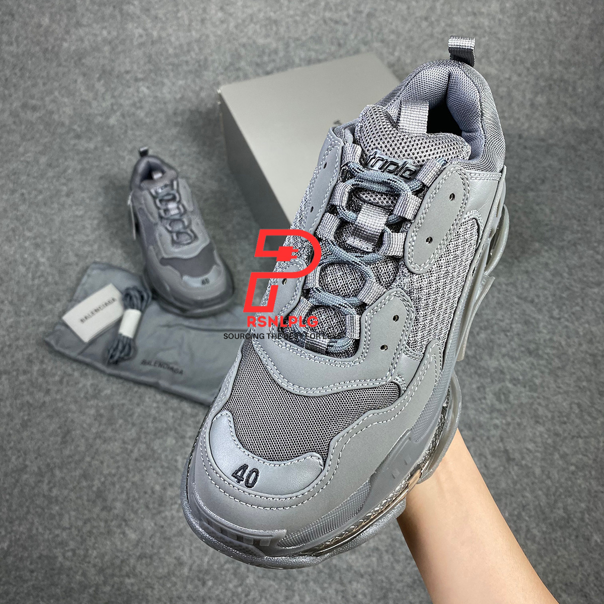 Triple S Sneaker 'Clear Sole - Dark Grey'