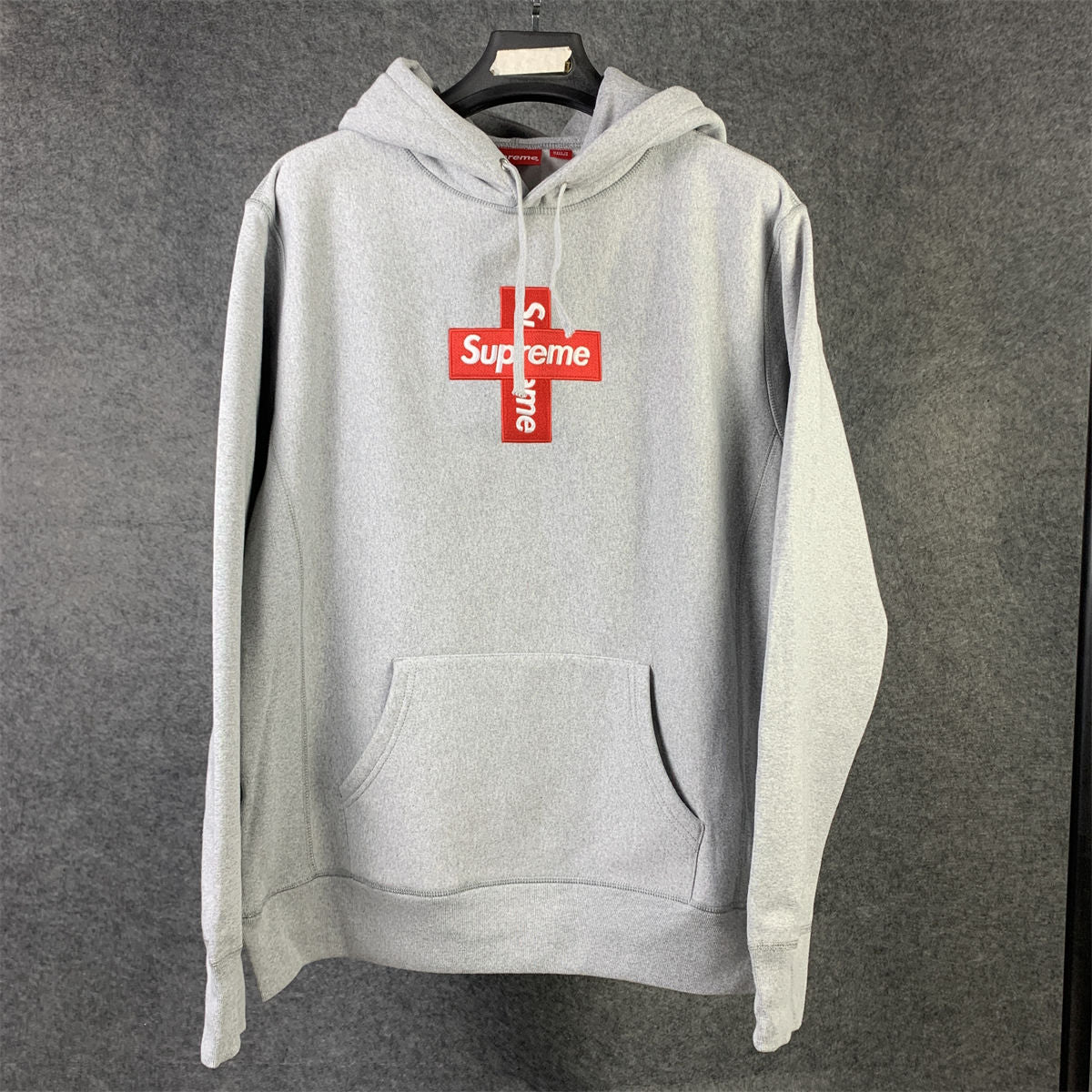 Cross Box Logo Hooded Sweatshirt 'Heather Grey'