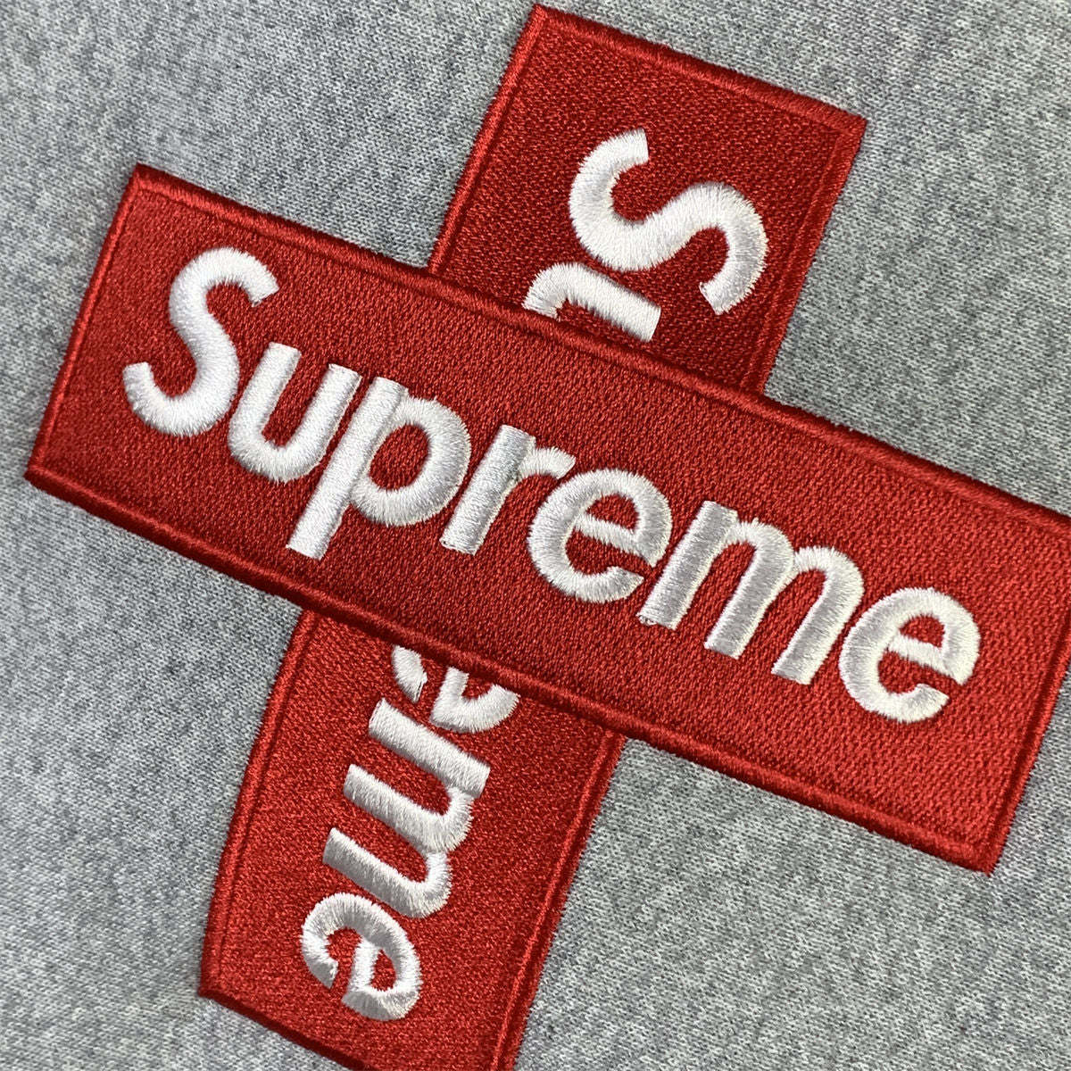 Cross Box Logo Hooded Sweatshirt 'Heather Grey'