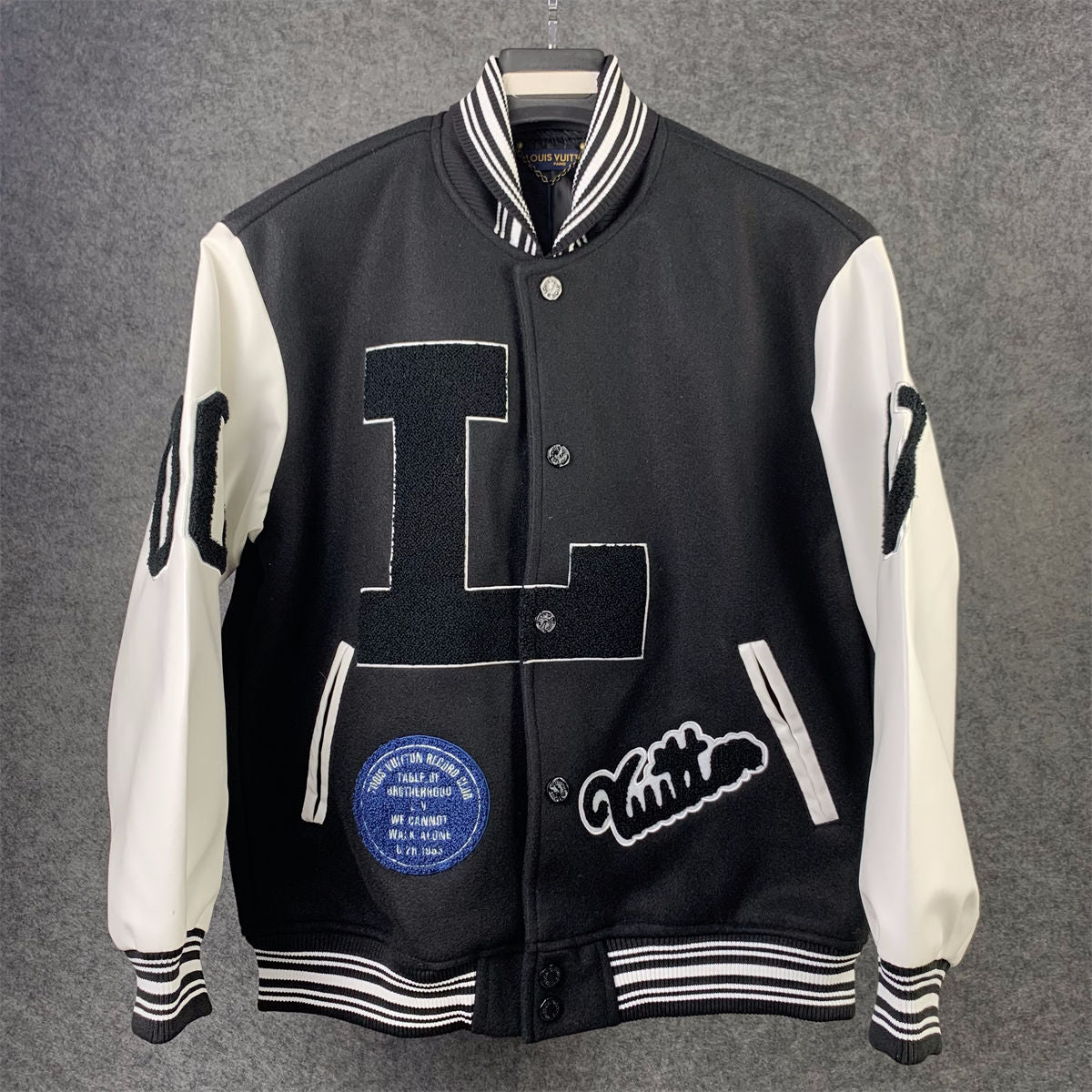 Varsity Leather Jacket 'BLACK'