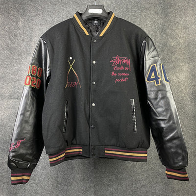 Stussy 40th Anniversary Varsity Jacket 'Black'