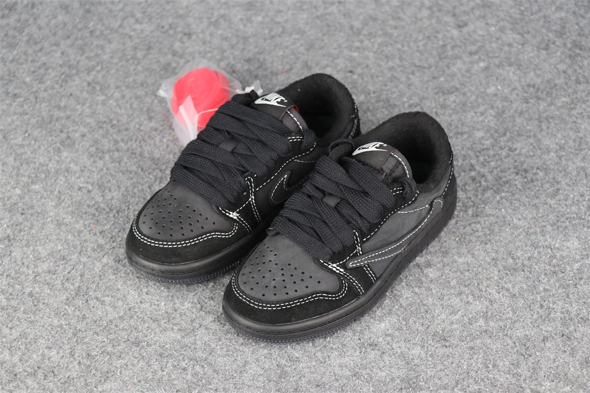 (KINDER) Travis Scott x Air Jordan 1 Low OG SP 'Black Phantom'