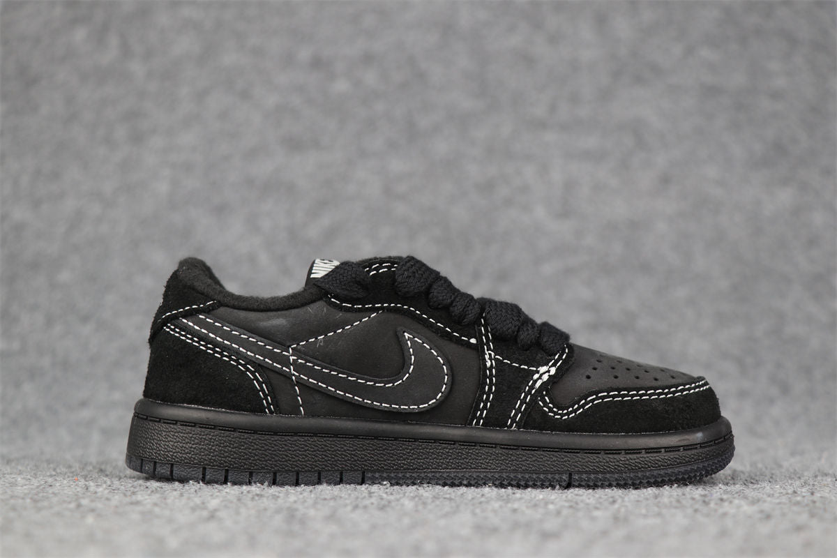 (KINDER) Travis Scott x Air Jordan 1 Low OG SP 'Black Phantom'