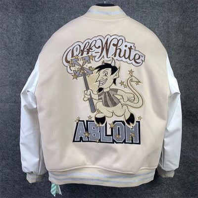 OW x AC Varsity Jacket 'Cream/White'