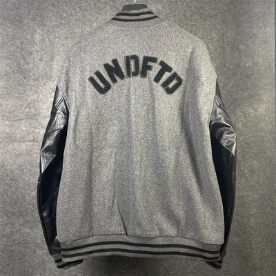 BAPE X UNDEFEATED VARSITY JACKET 'BLACK GRAY'