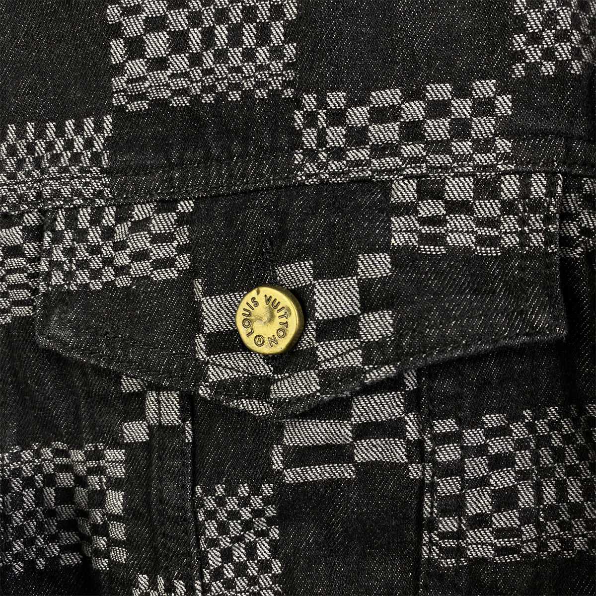 LVT Distorted Damier Denim Jacket 'Black/Grey'