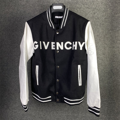 Wool & Leather Varsity Jacket 'Black'