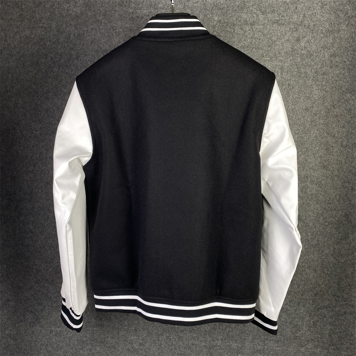 Wool & Leather Varsity Jacket 'Black'